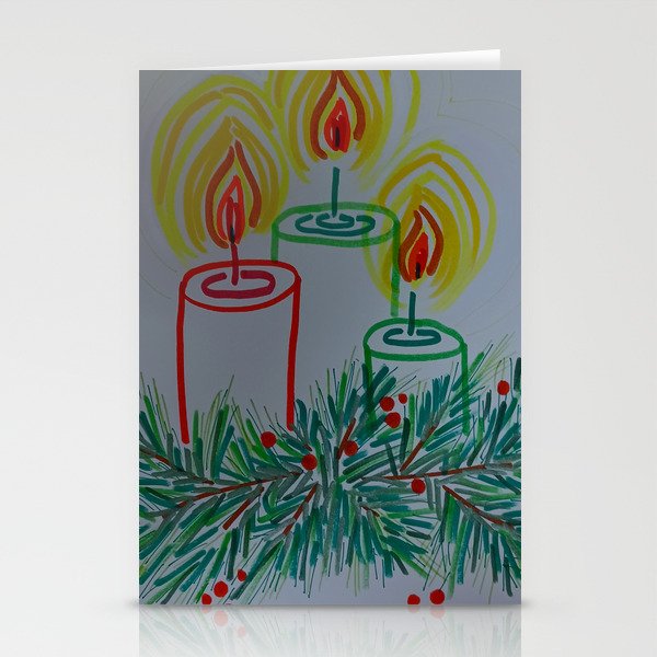 Christmas card #2 candle design Stationery Cards