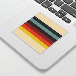 Retro Colored Stripes - Colorful Abstract Art Sticker