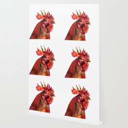 Red Rooster Chicken Art by Sharon Cummings Wallpaper
