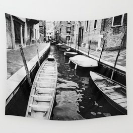 Venice, Italy, Film Photo, Analog, Black and White Wall Tapestry