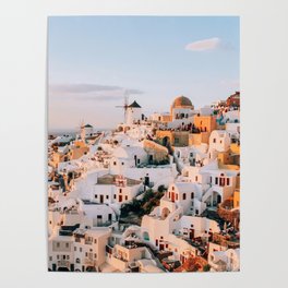 Dreaming at Dusk | Santorini, Greece Poster
