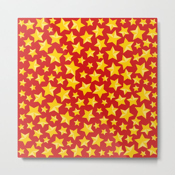 Shiny Stars Pattern Metal Print