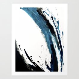 Reykjavik: a pretty and minimal mixed media piece in black, white, and blue Art Print