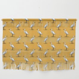 egrets - yellow Wall Hanging