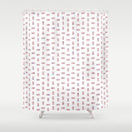 Pig Pixel Art Emoji Shower Curtain