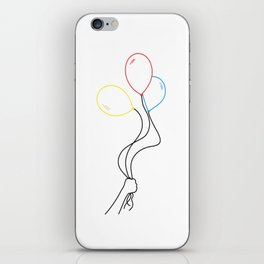 hand holding balloons iPhone Skin