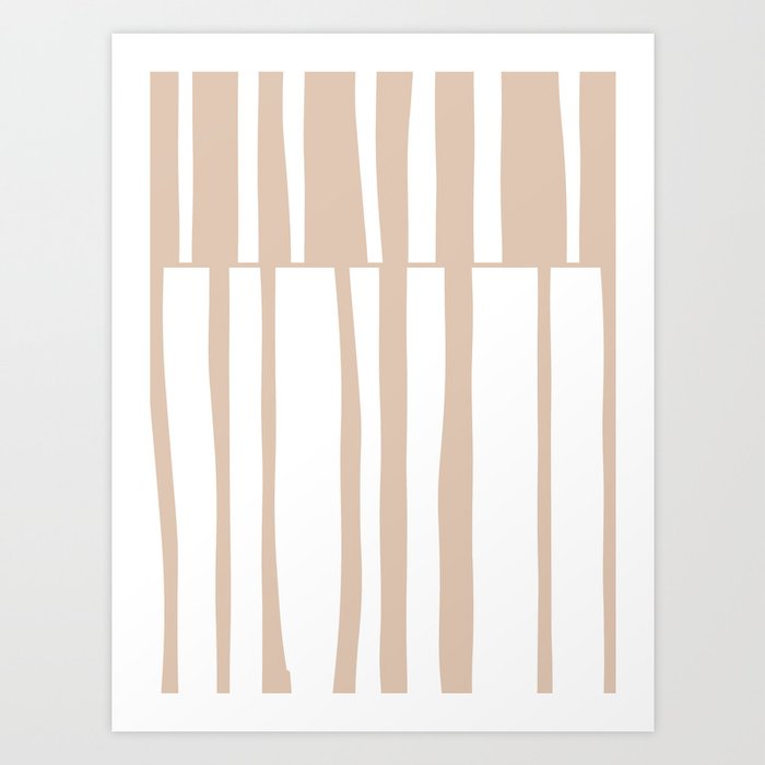 Organic Minimalism Tan | Lines 1 Art Print