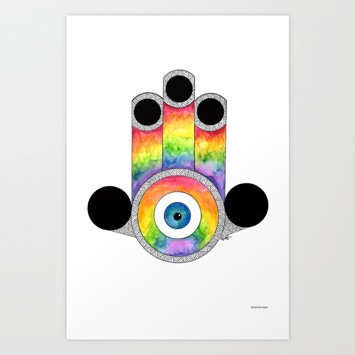 Rainbow Hamsa Art Print