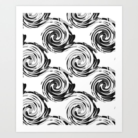 Abstract pattern in black and white tone. Art Print