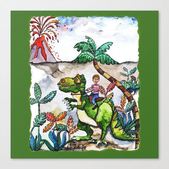 Dinosaur Rider Canvas Print