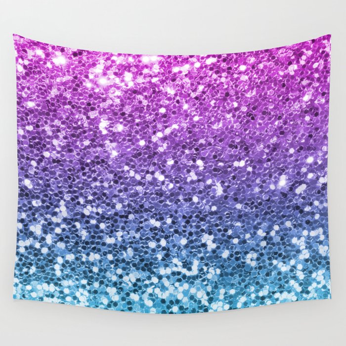 Bright Blue Purple Glitters Sparkling Pretty Chic Bling Background