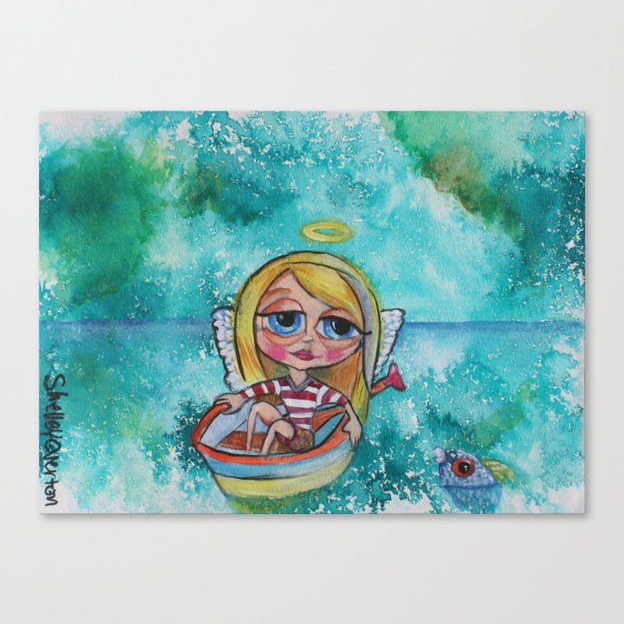 Angel and the Fish Canvas Print