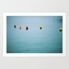 Colorful buoys in Fiskardo bay | Kefalonia, Greece, Europe | travel photography Art Print