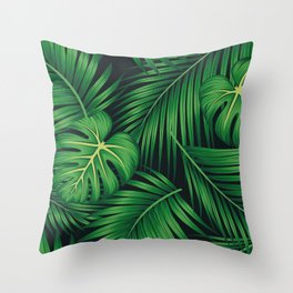Tropical leaf illustration Throw Pillow