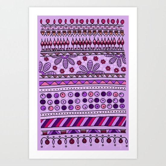 Yzor pattern 001 pink Art Print