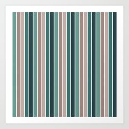Green and Taupe Patio Stripe Art Print | Pillows, Bedroom, Bathroom, Outdoors, Brown, Birthday, Pattern, Patio, Green, Mint 