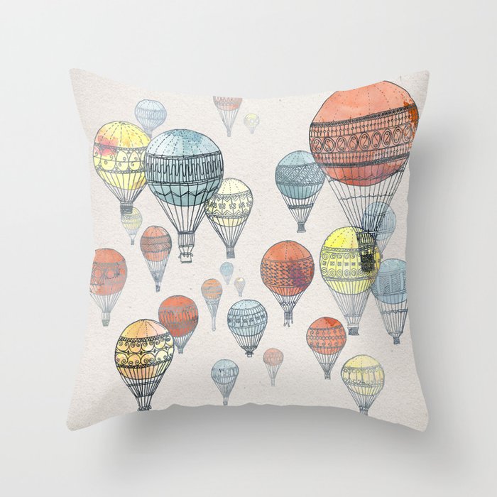Voyages Hot Air Balloons Throw Pillow