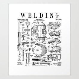 Welder Welding Mask Torch And Tools Vintage Patent Print Art Print