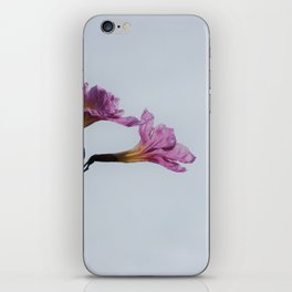 Two purple flowers in the blue sky (72) iPhone Skin