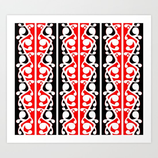 Maori Kowhaiwhai Traditional Pattern Art Print