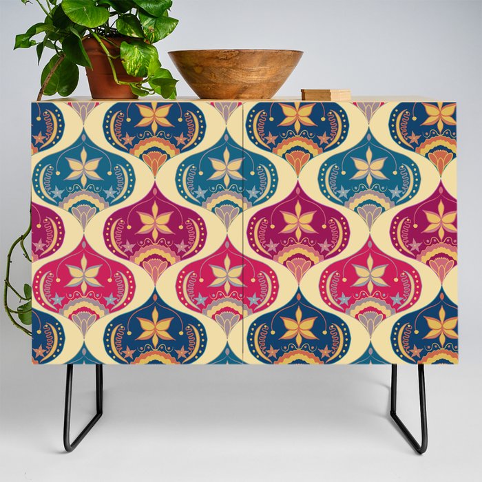 Bohemian Indian Ogee Pattern 1.0 Credenza