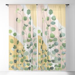 Eucalyptus Design Sheer Curtain