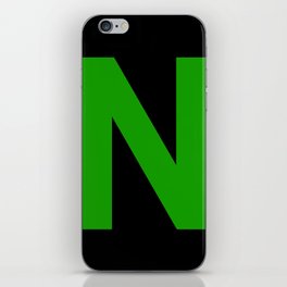Letter N (Green & Black) iPhone Skin