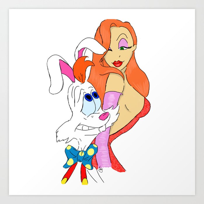 Jessica and Roger Rabbit Art Print