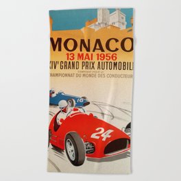 Monaco Grand Prix Poster Beach Towel