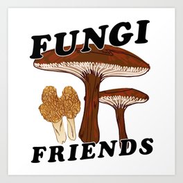 Fungi Friends Art Print | Drawing, Mycelium, Fungi, Forest, Nature, Woods, Digital, Mushroom 