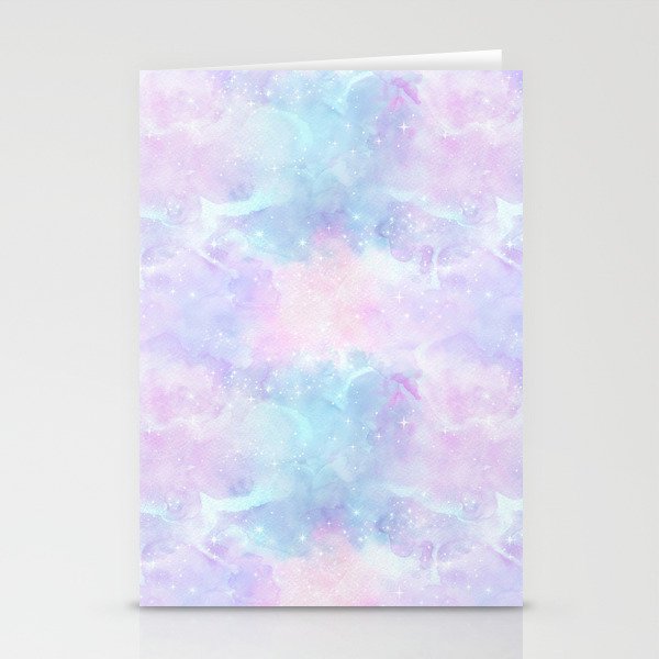 Pink Blue Pastel Galaxy Painting Stationery Cards