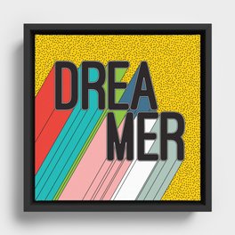 Dreamer Typography Color Poster Dream Imagine Framed Canvas
