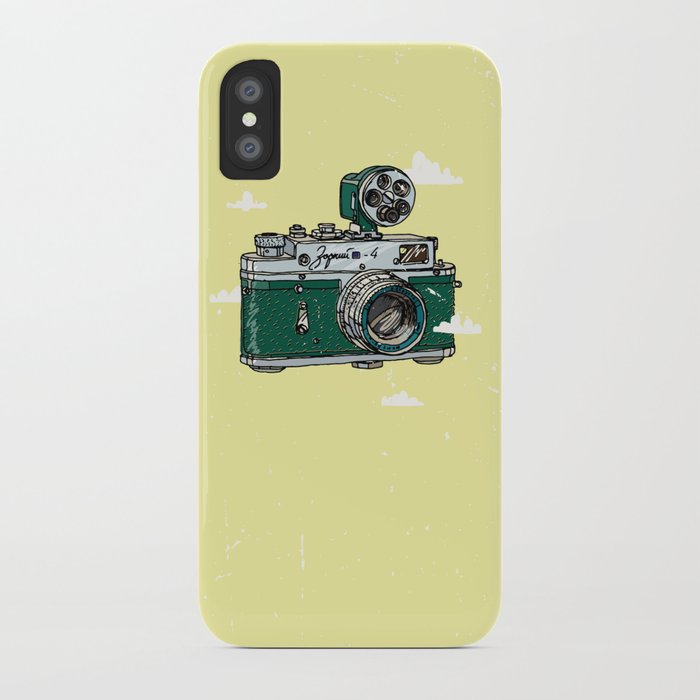 Camera with clouds iPhone Case