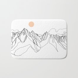 Mount Jumbo :: Single Line Bath Mat | Nature, Adventure, Explore, Britishcolumbia, Art, Artwork, Painting, Mountains, Mountain, Hiking 