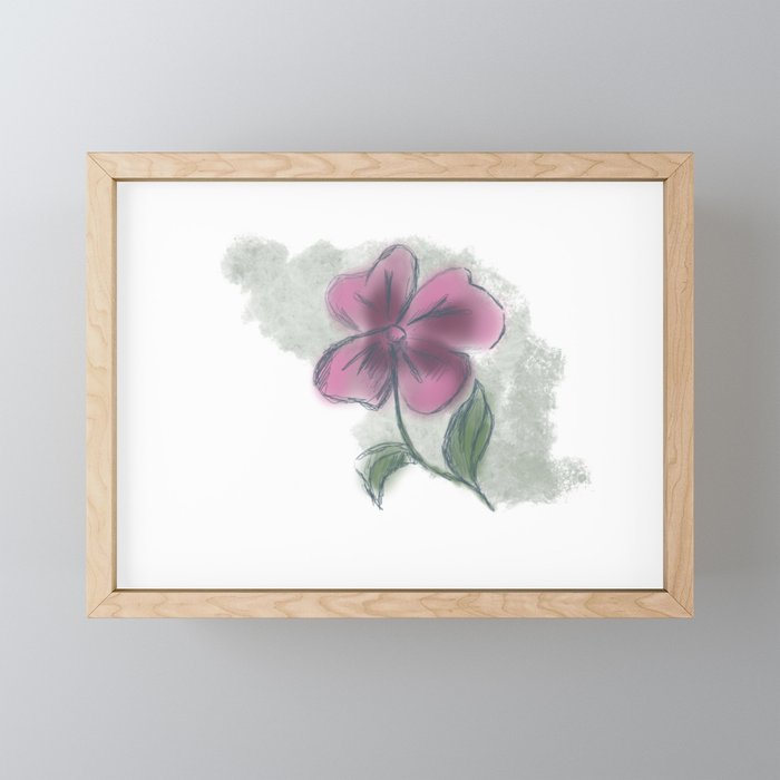 Purple Flower Framed Mini Art Print