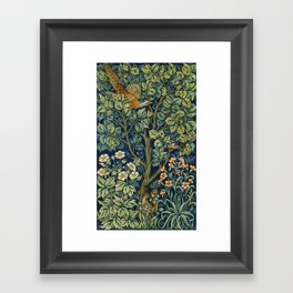 Vintage William Morris pattern pheasant and squirrel Framed Art Print
