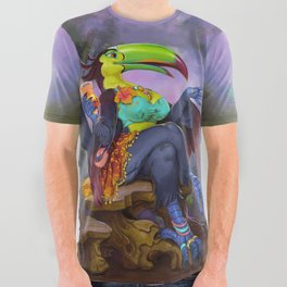 Mix of Paradise Toucan All Over Graphic Tee