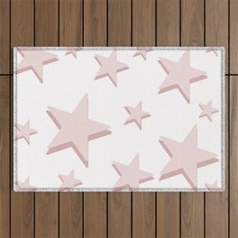 Pink Stars Outdoor Rug