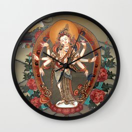 Buddhist Thangka - Bodhisattva Guanyin Wall Clock