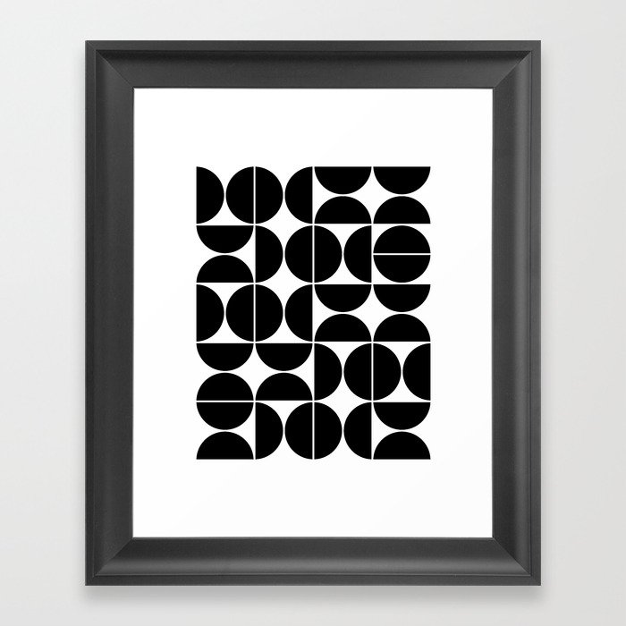Mid Century Modern Geometric 04 Black Framed Art Print By