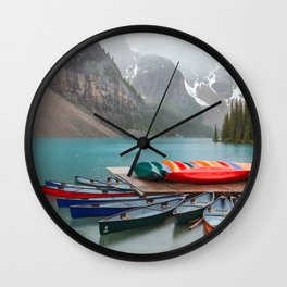 Canoes in the Rain Wall Clock