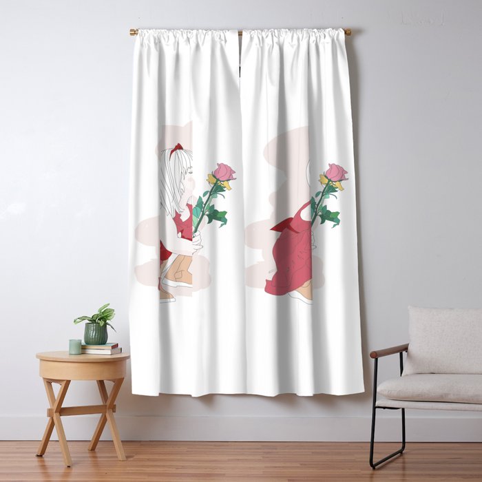 Little Girl Loves Flowers Blackout Curtain By Layla Oz Society6 - Little Girl Blackout Curtains