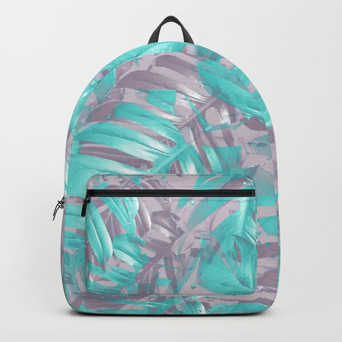 Teal and Silver foliage Backpack