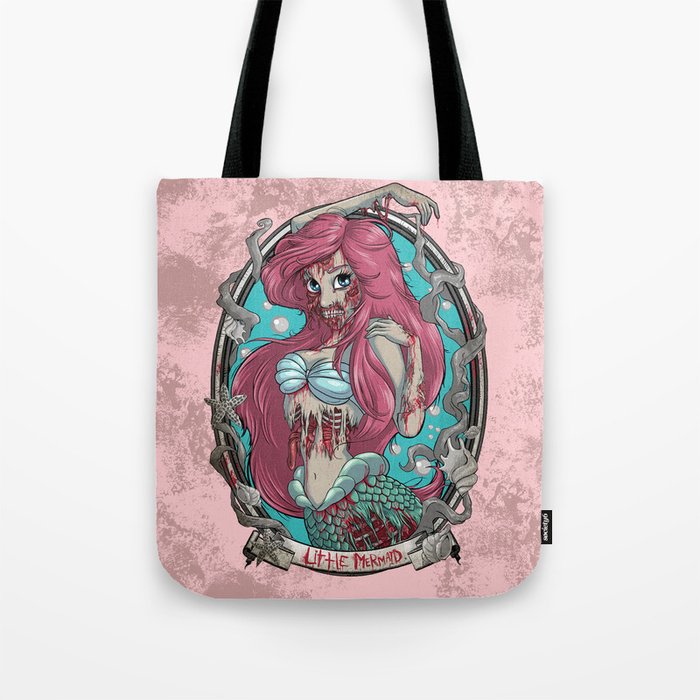 Zombie Little Mermaid Tote Bag By Liquidsugar Society6 Zombie Little Mermaid Tote Bag