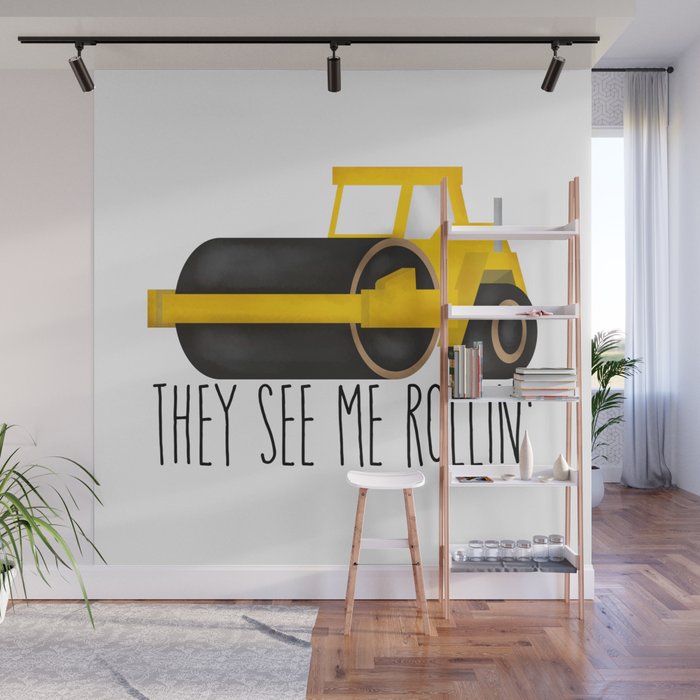 They See Me Rollin' (Paving Road Roller) Wall Mural