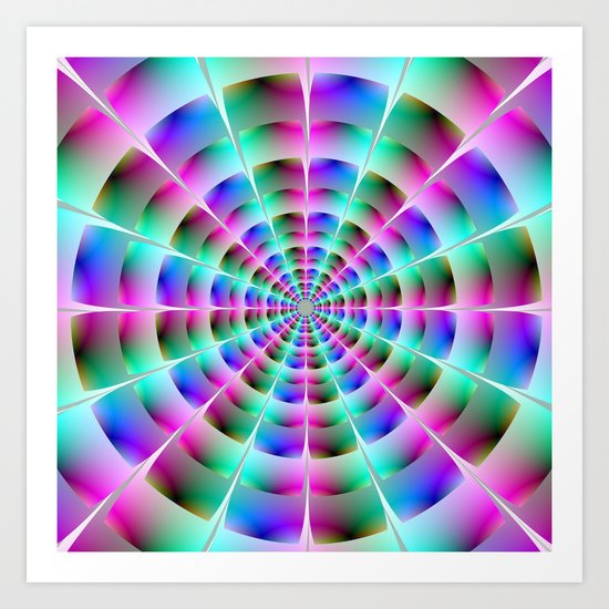 Time Tunnel in Blue and Pink Art Print
