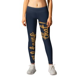 I'd Tamp That! (Espresso Portafilter) // Mustard Yellow Barista Coffee Shop Humor Graphic Design Leggings