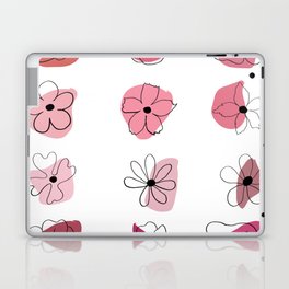 hand drawn flowers pink  Laptop Skin