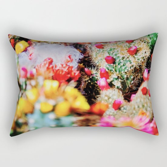 RAINBOW CACTUS CLUSTER PATTERN Rectangular Pillow