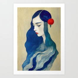 Lady Blu  Art Print